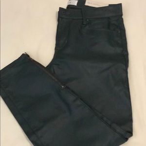 NWT Coated Skinny Jean with zipper detail